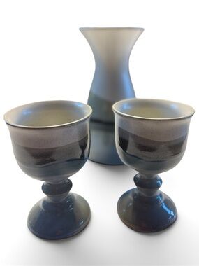 Vintage | Made in Japan | Handcrafted Ceramic Carafe & Goblets Set